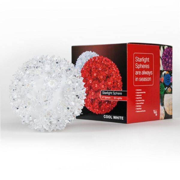 Wintergreen Lighting 6 in. 70-Light LED Cool White Decorative Starlight Sphere