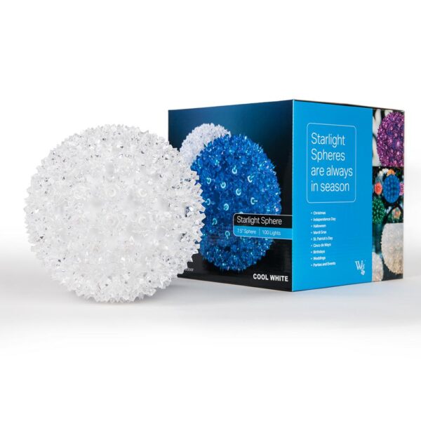 Wintergreen Lighting 7.5 in. 120-Light LED Cool White Decorative Starlight Sphere