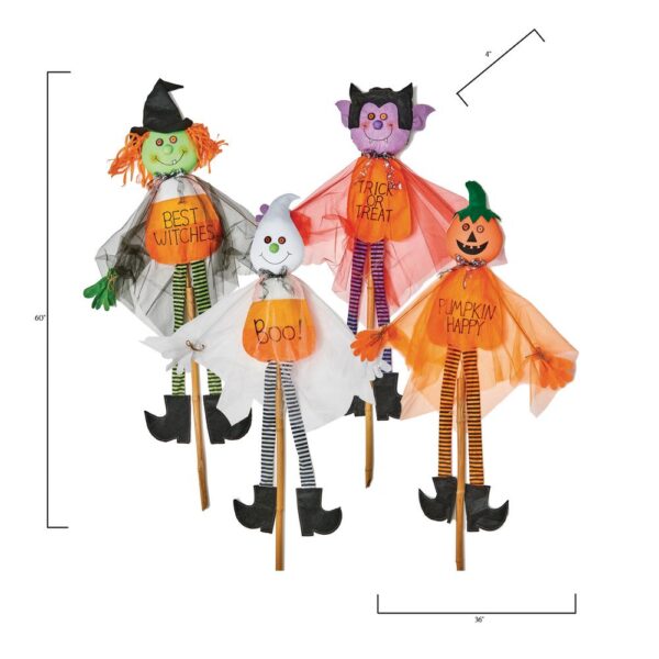 Worth Imports Four piece 60 in. Halloween Gauzy Figures on Stake (Set of 4)