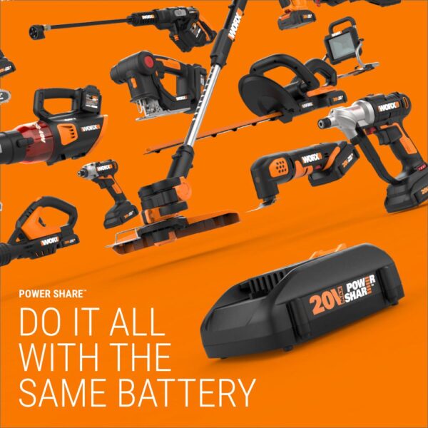 Worx Power Share 40-Volt 13 in. String Trimmer and Wheeled Edger (Tool-Only)