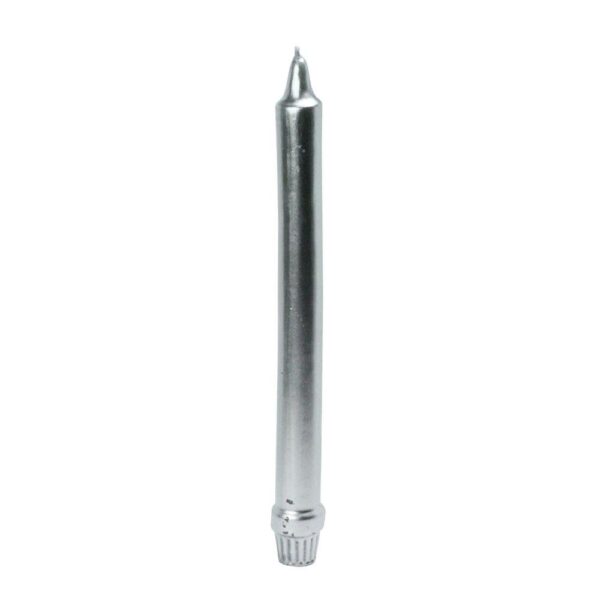 Zest Candle 10 in. Metallic Silver Formal Dinner Taper Candle